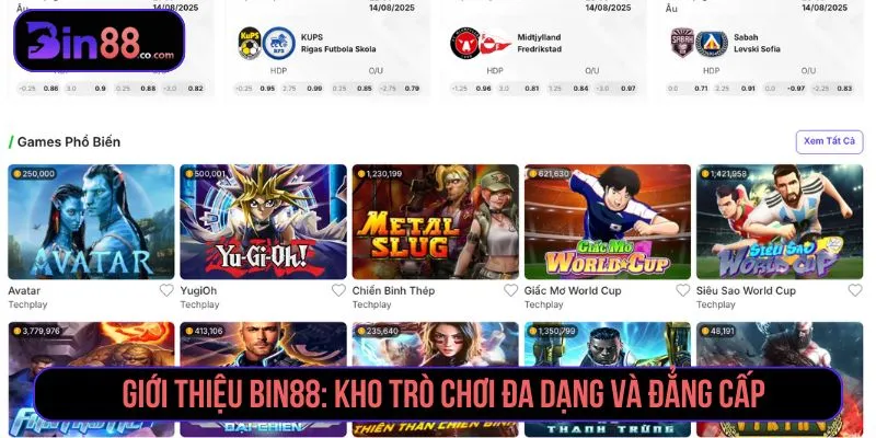 Giới thiệu Bin88: Kho trò chơi đa dạng và đẳng cấp