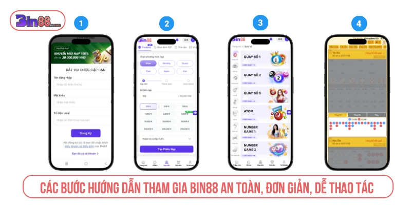 Các bước hướng dẫn tham gia BIN88 an toàn, đơn giản, dễ thao tác